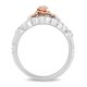 Crystal Rose Stackable Band Set in Titanium steel and Rose Copper and zinc alloy