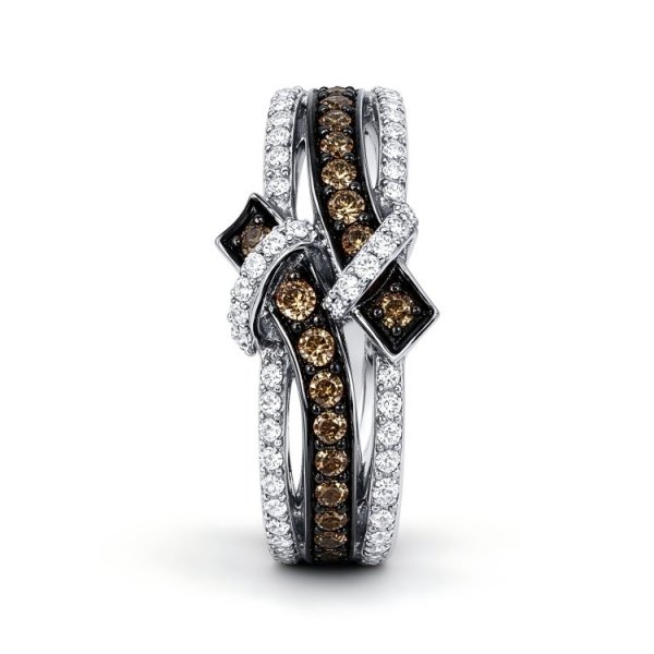 Chocolate Crystals Round-cut Copper and zinc alloy Ring