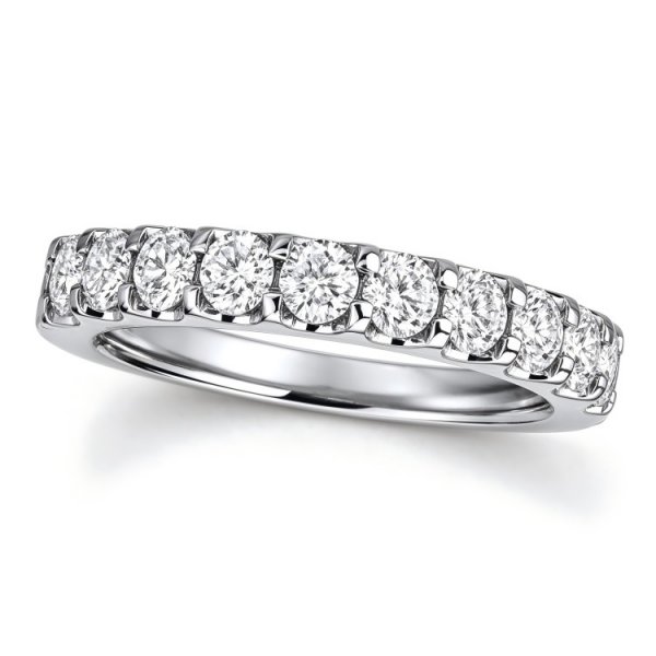 Crystal Wedding Band Round-cut Titanium steel