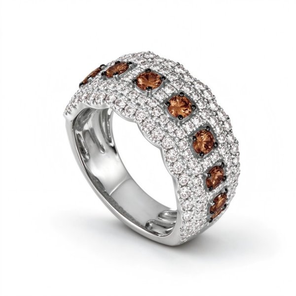 Crystal Ring Vanilla Titanium steel